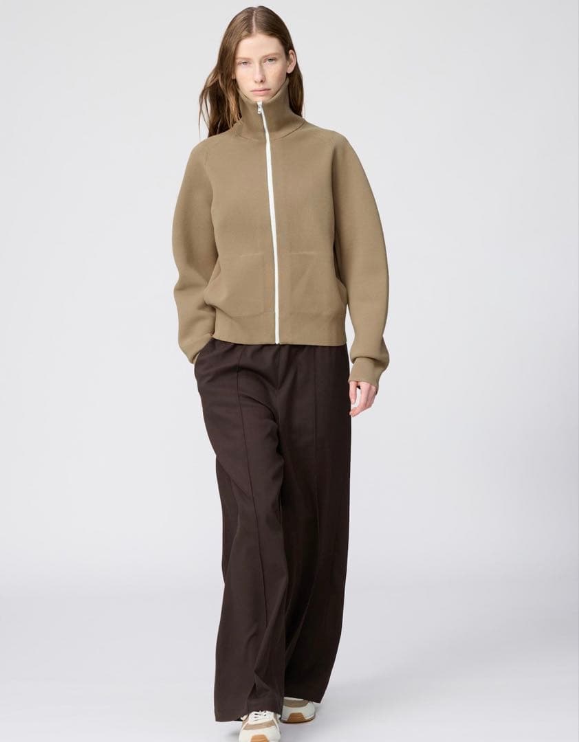 新品　ユニクロ　UNIQLO C ミラノリブ　フルジップカーディガン　M