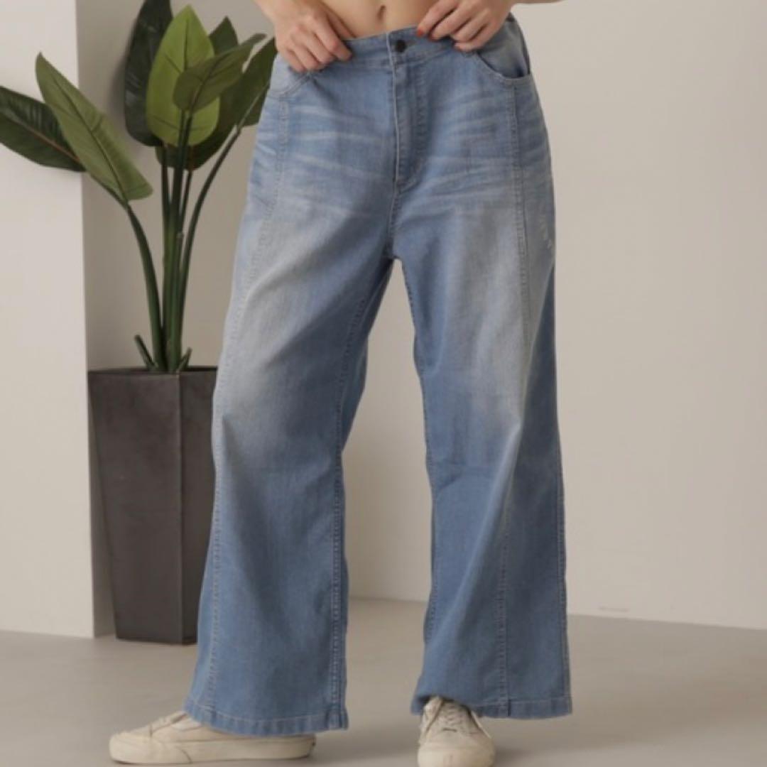 ラ*ん様 新品 AVIREX アヴィレックス ワイドデニムパンツ Mサイズ ジー
