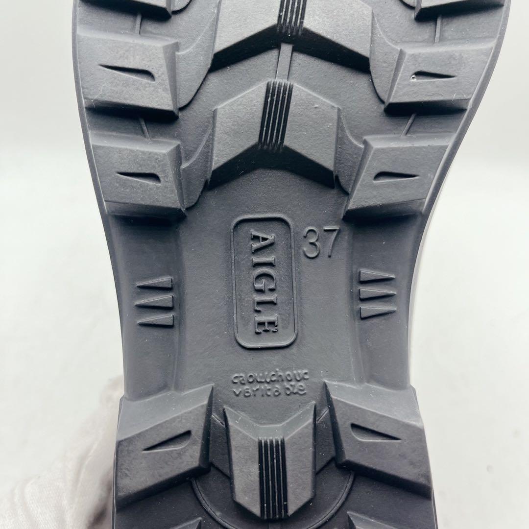 極美品✨AIGLE エーグル ラバーブーツ 防水 長靴 ショート丈 晴雨兼用 黒