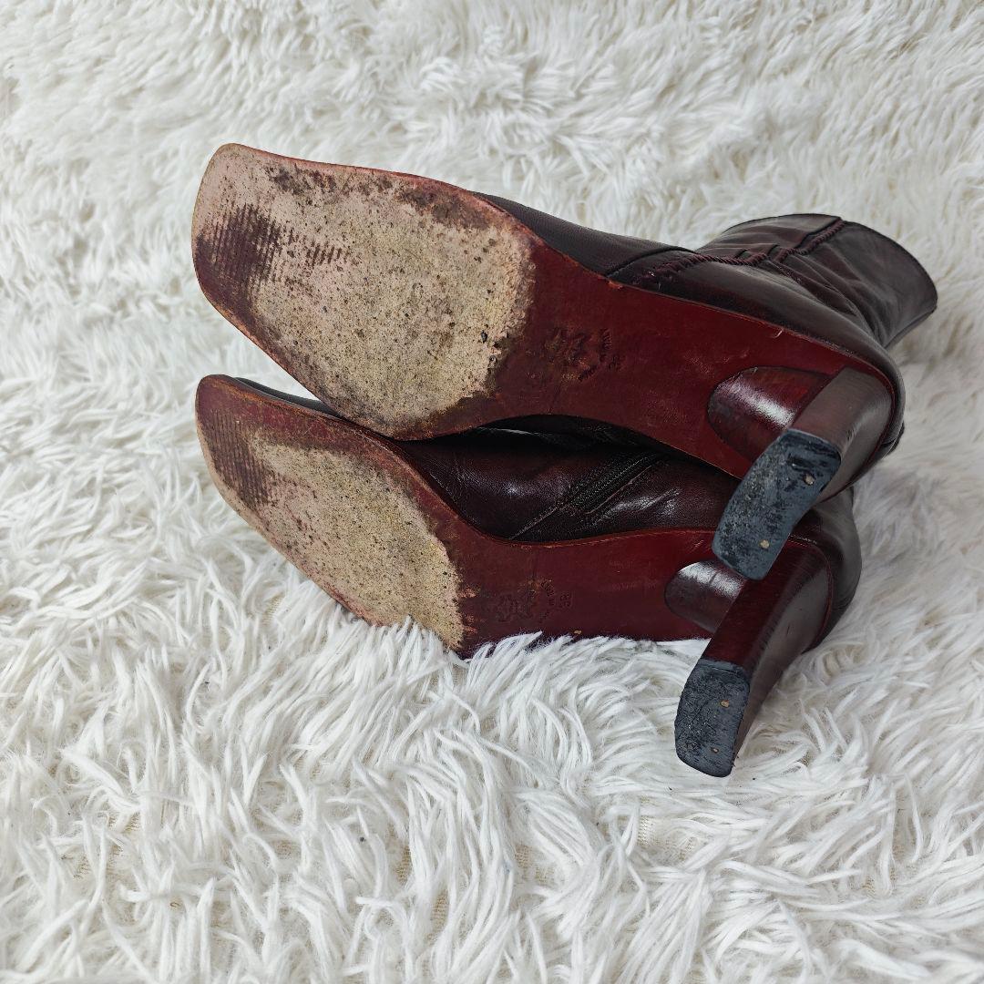 【外観美品】イタリア製　LATITUDE FEMME 本革ショートブーツ38