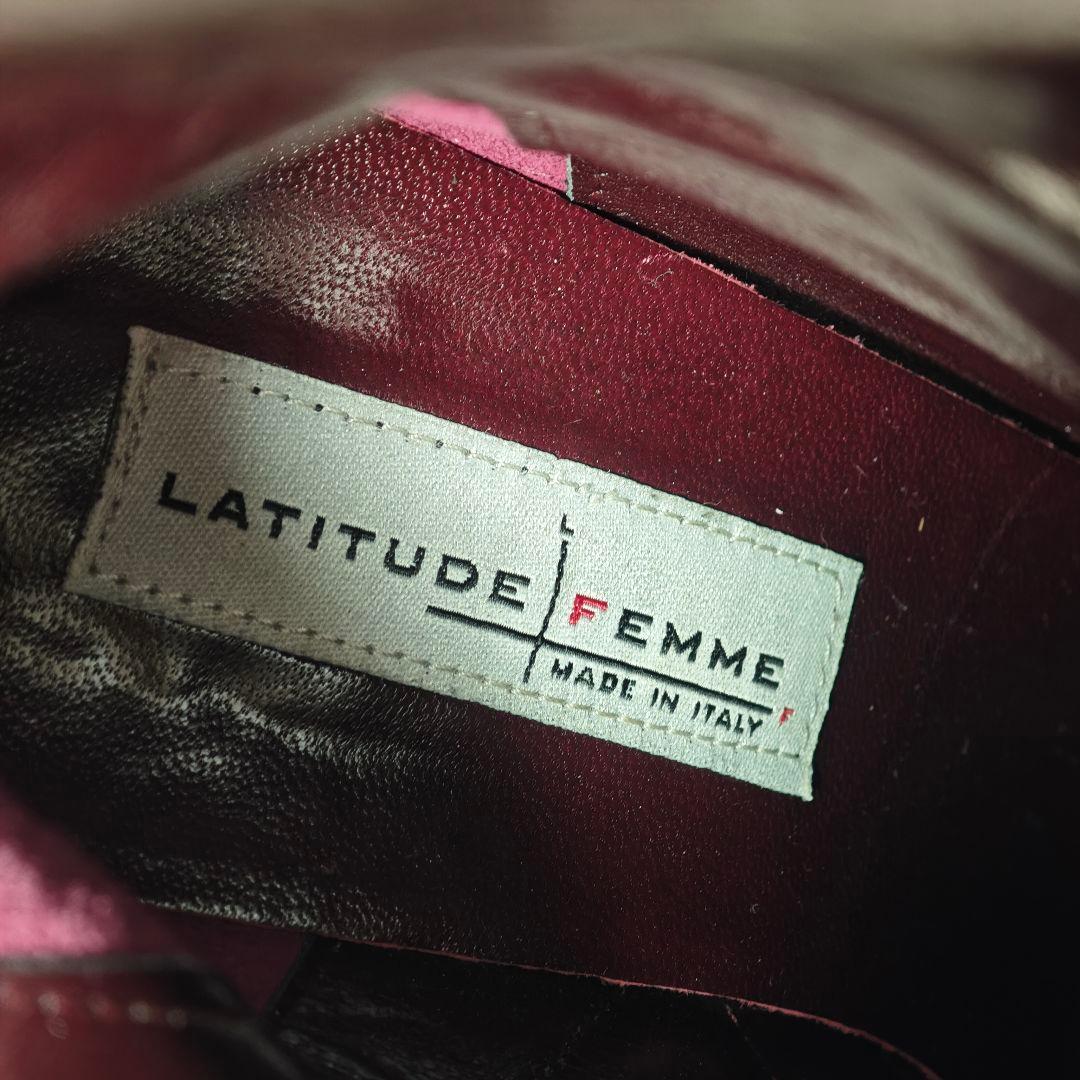 【外観美品】イタリア製　LATITUDE FEMME 本革ショートブーツ38