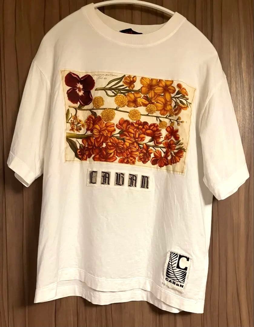CABaN キャバン　スビンコットン パレルモプリントTシャツ S ホワイト
