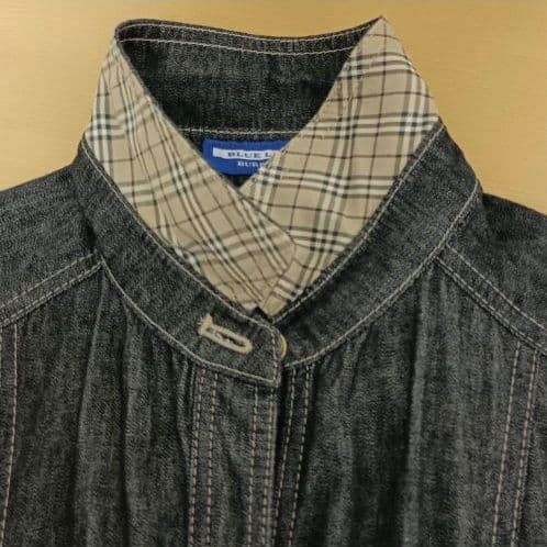 美品　バーバリーブルーレーベル　デニム　ノースリーブワンピース　ベルト付き　38