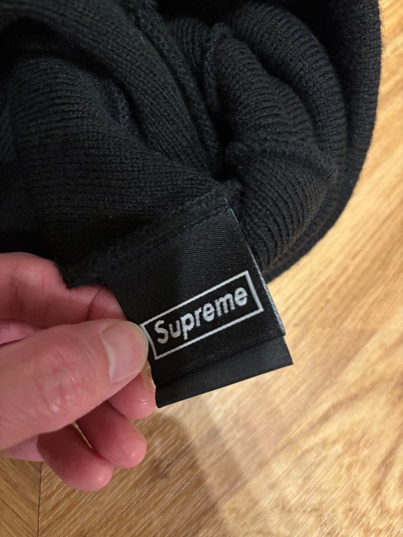 Supreme 黒 ビーニー ニット帽