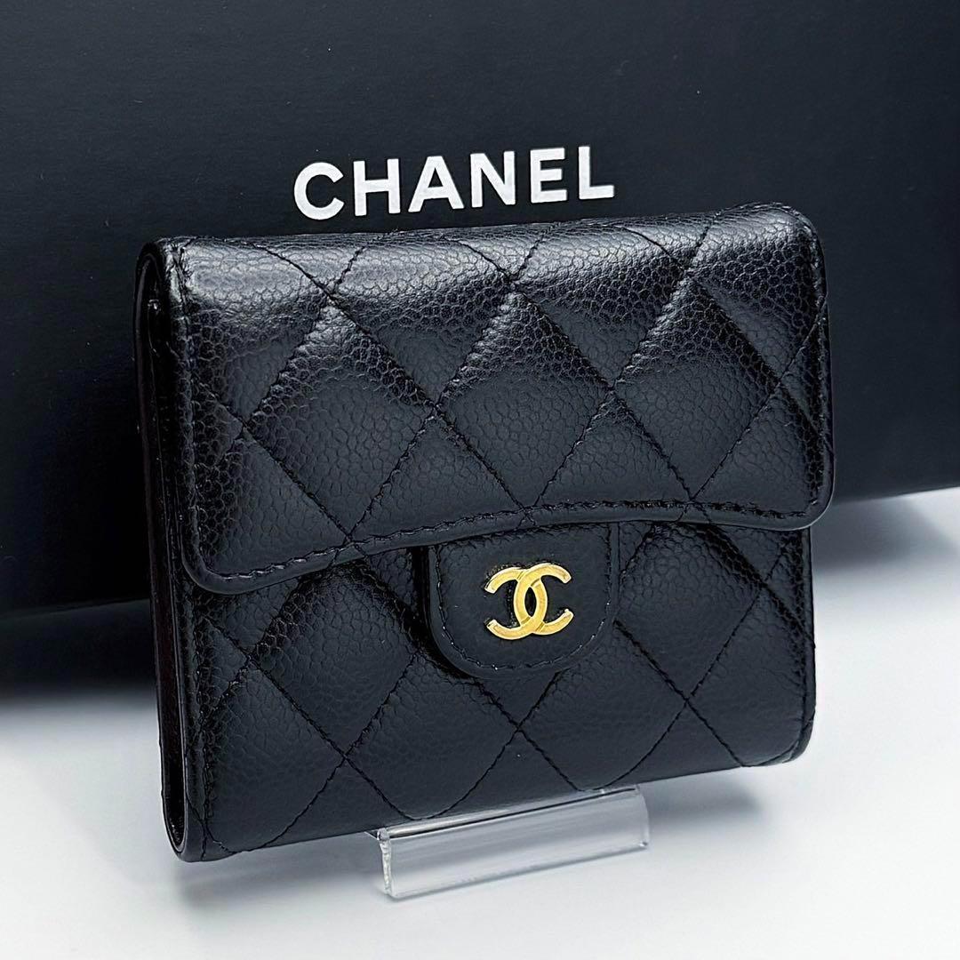 CHANEL マトラッセ キャビアスキン スモールウォレット 正規保証 Z446