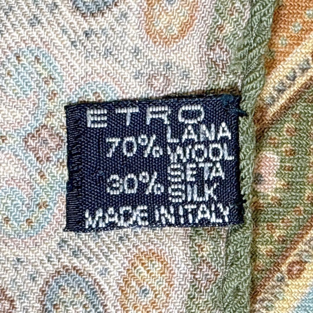 ETRO エトロ ペイズリー　ストール ウール混シルク 大判スカーフ　イタリア製