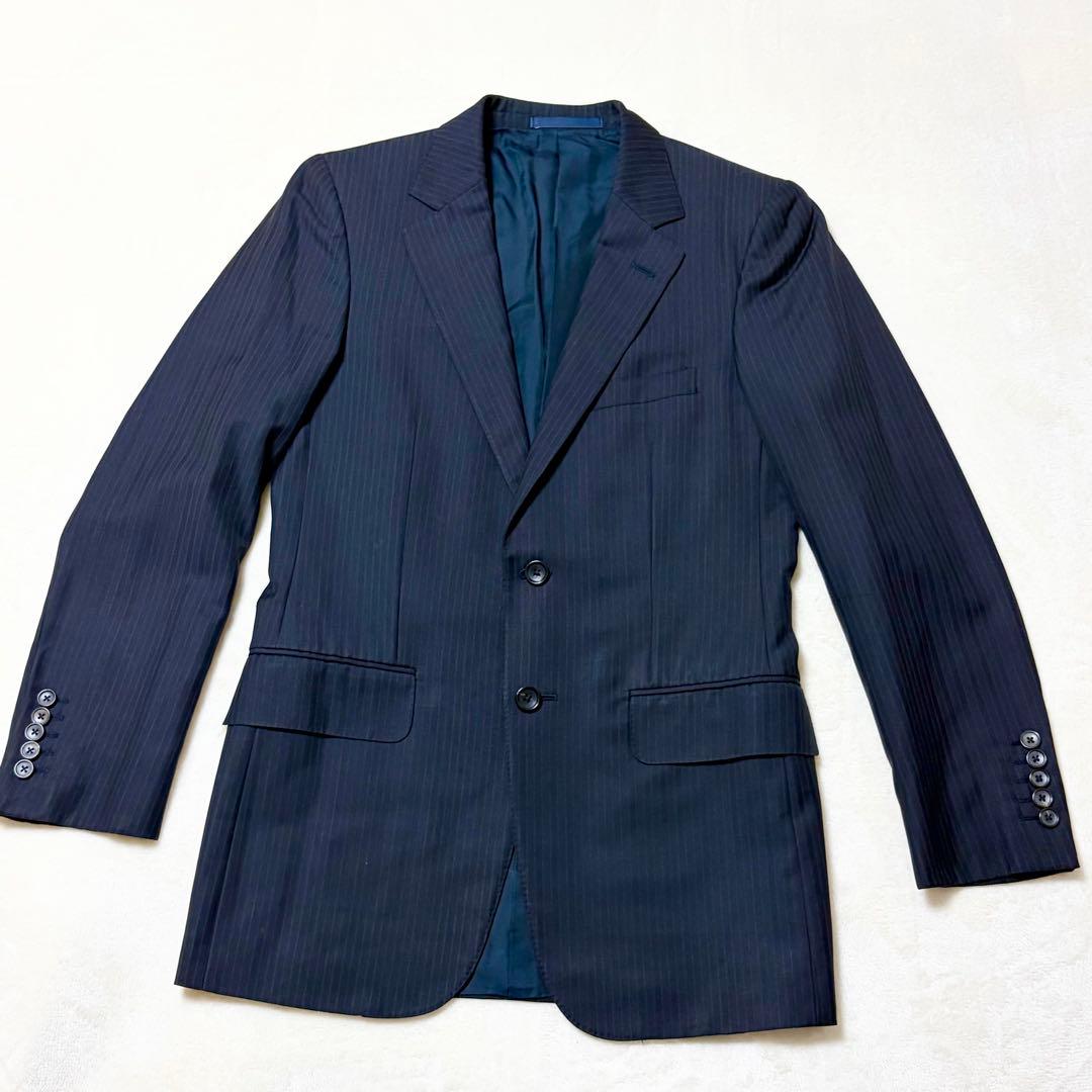 美品✨GUCCI グッチ テーラードジャケット 44R ブラック ストライプ