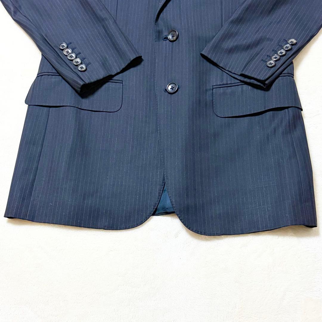 美品✨GUCCI グッチ テーラードジャケット 44R ブラック ストライプ