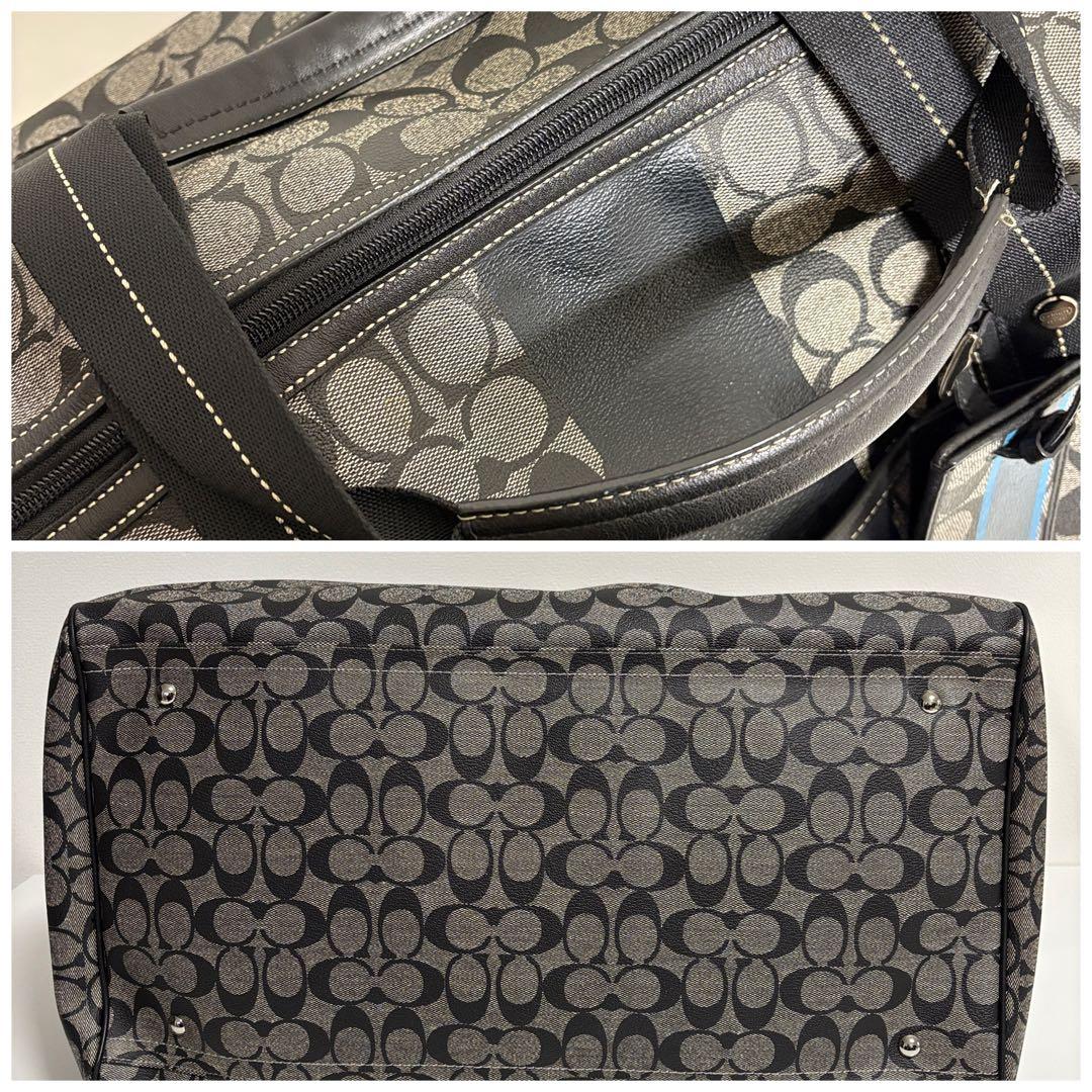極美品 COACH コーチ 2way ボストンバッグ シグネチャー PVC