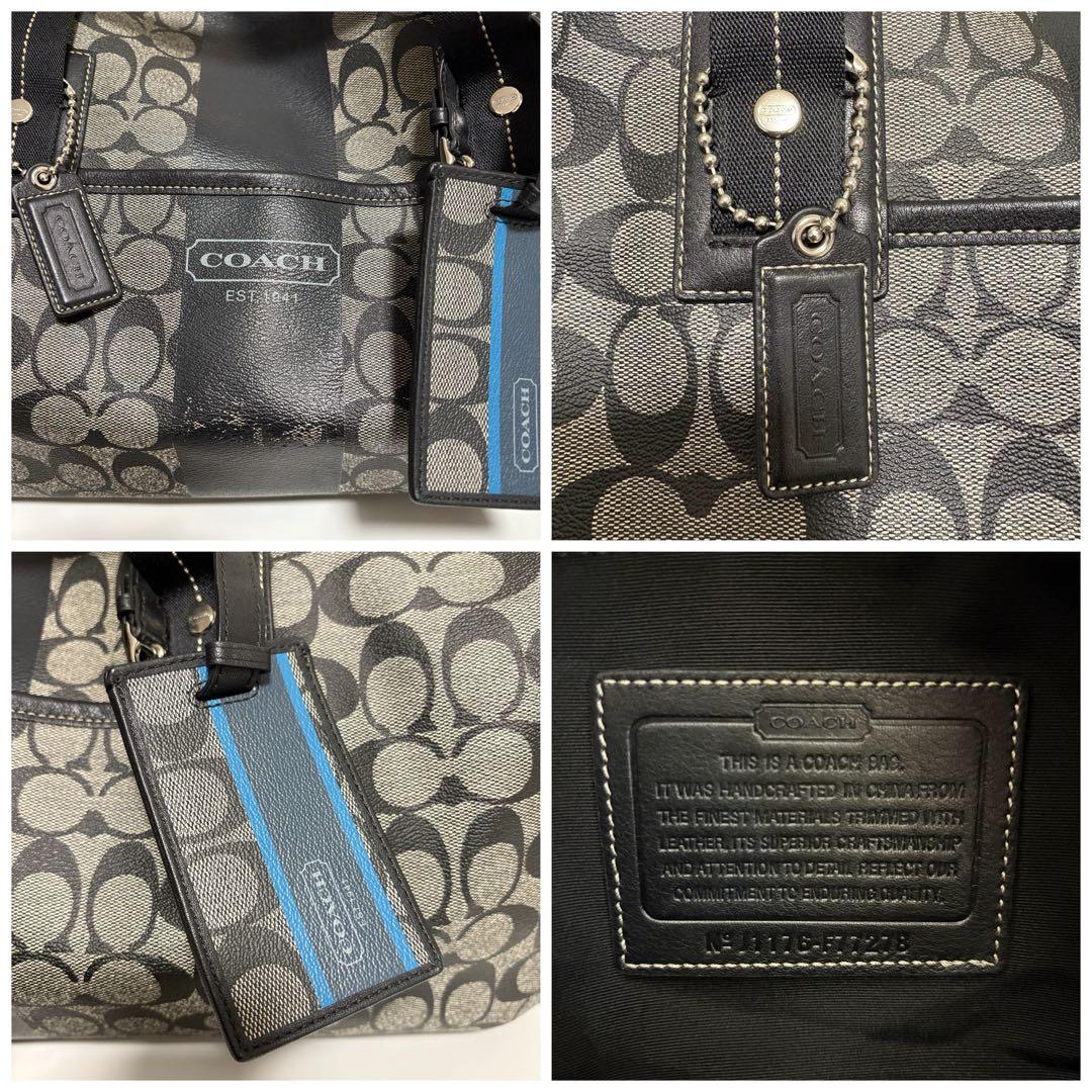 極美品 COACH コーチ 2way ボストンバッグ シグネチャー PVC