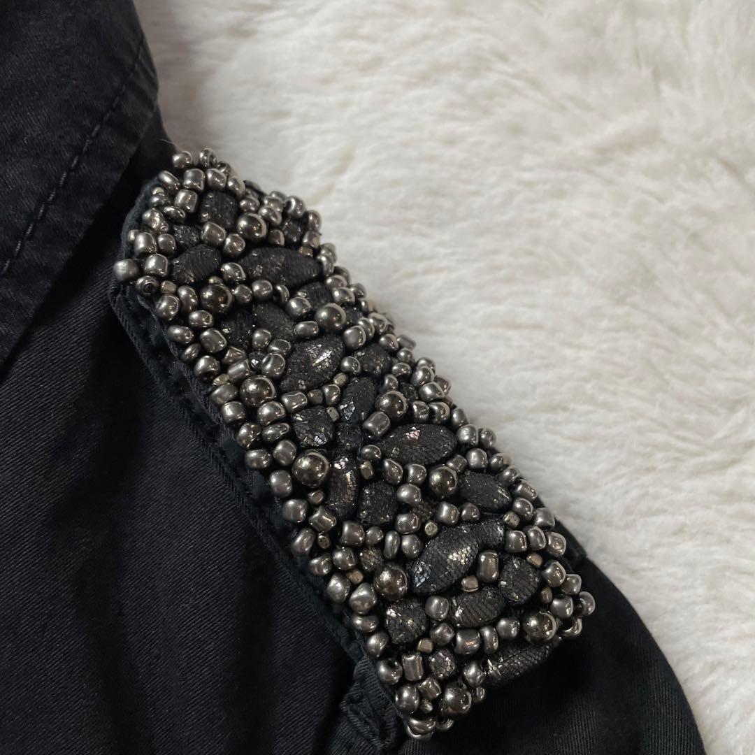 DIESEL ♡ 美品 ビーズ装飾 ミリタリージャケット ブラック（実寸M相当）
