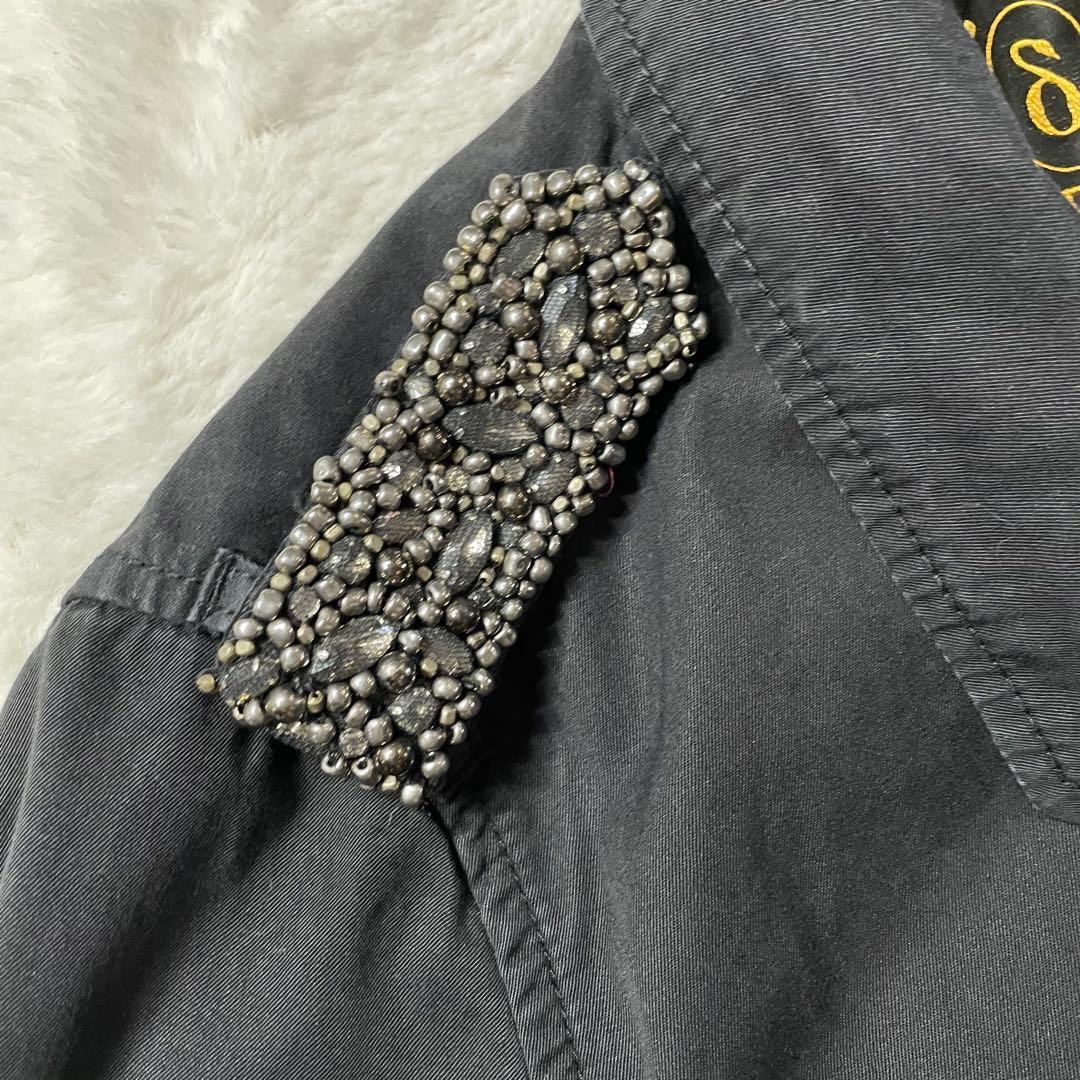 DIESEL ♡ 美品 ビーズ装飾 ミリタリージャケット ブラック（実寸M相当）