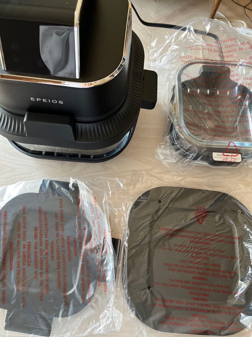 値下げ　エアフライヤー EPEIOS ガラス容器　4L+1.5L