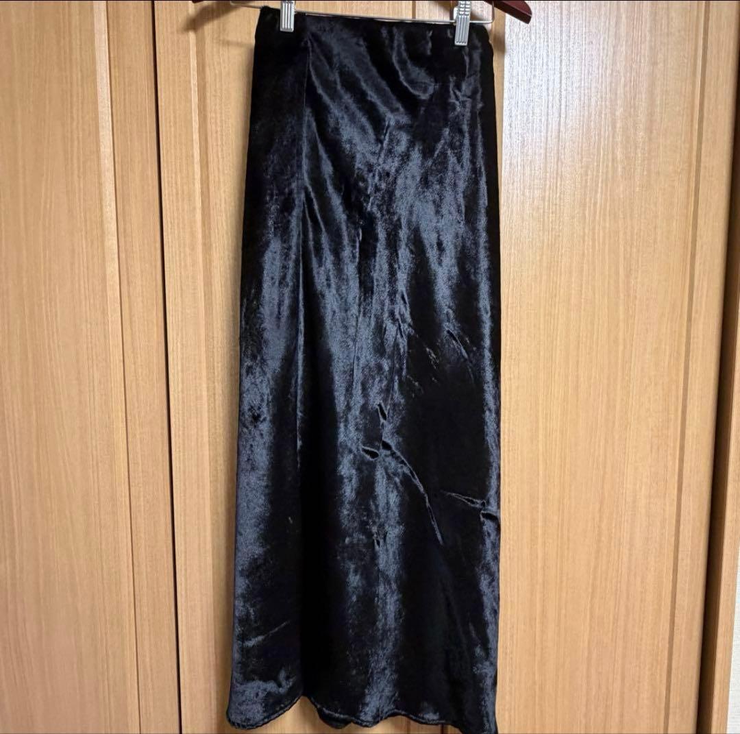 ENOF velvet long skirt Sサイズ