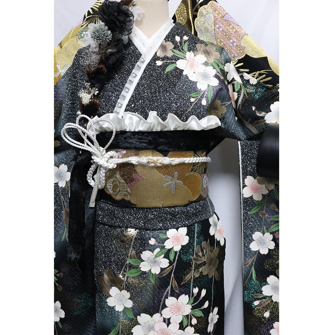 にゃんこ 振袖7点セット174cm ◆トールサイズフルセット成人式IY52