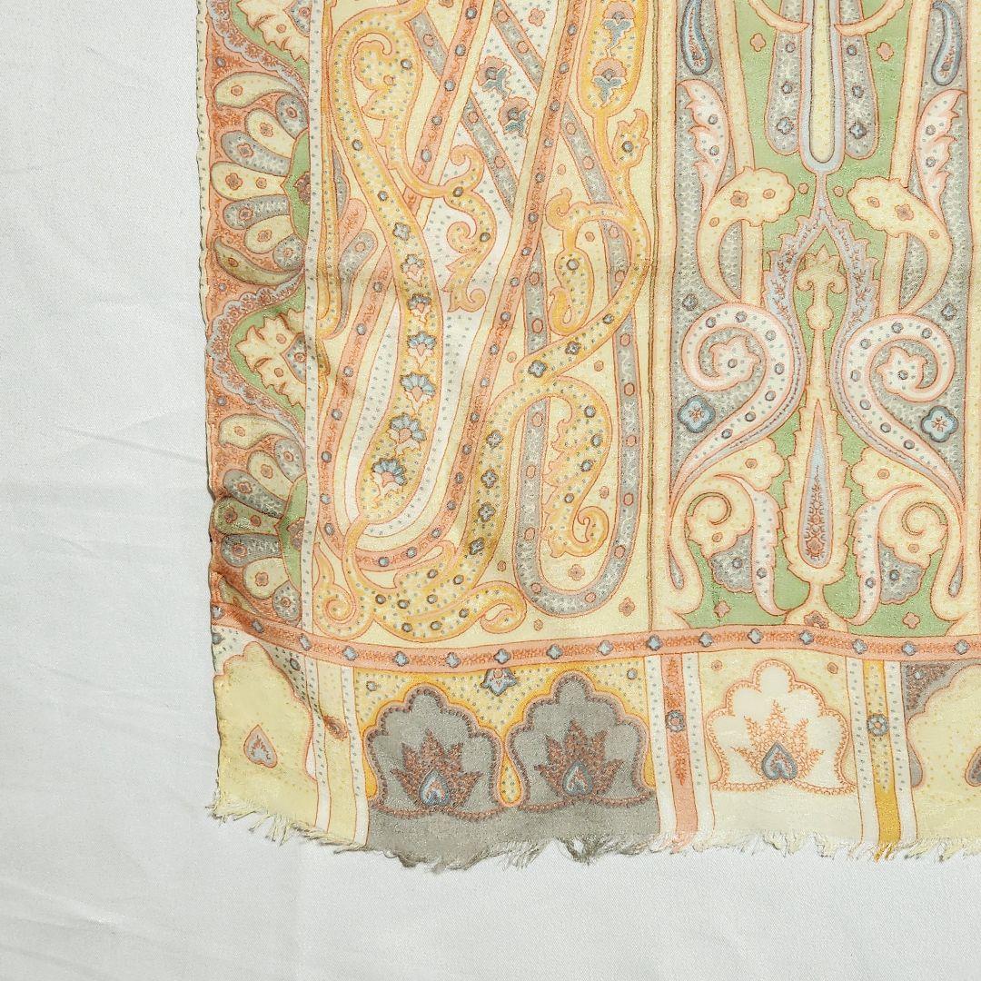 ★ETRO★ ストール シフォン ペイズリー柄 シルク オレンジ.