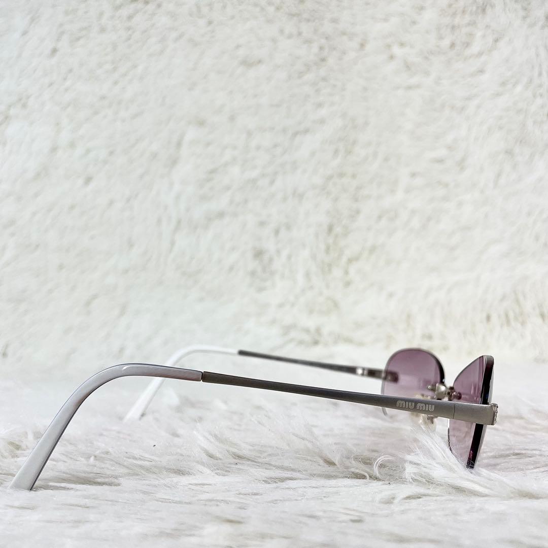 美品　miu miu　サングラス　SMU63G　パープルレンズ　シルバーテンプル