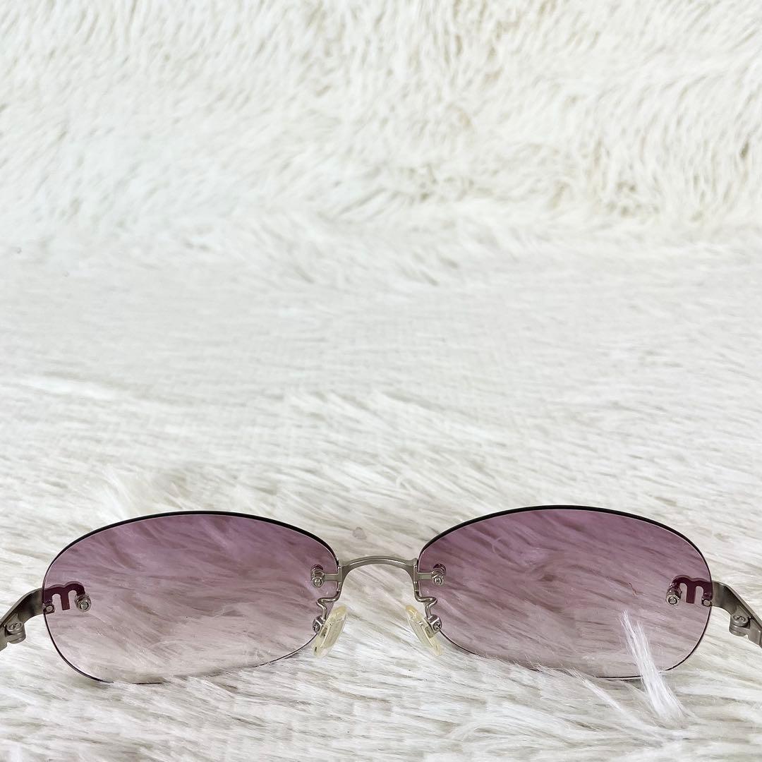 美品　miu miu　サングラス　SMU63G　パープルレンズ　シルバーテンプル