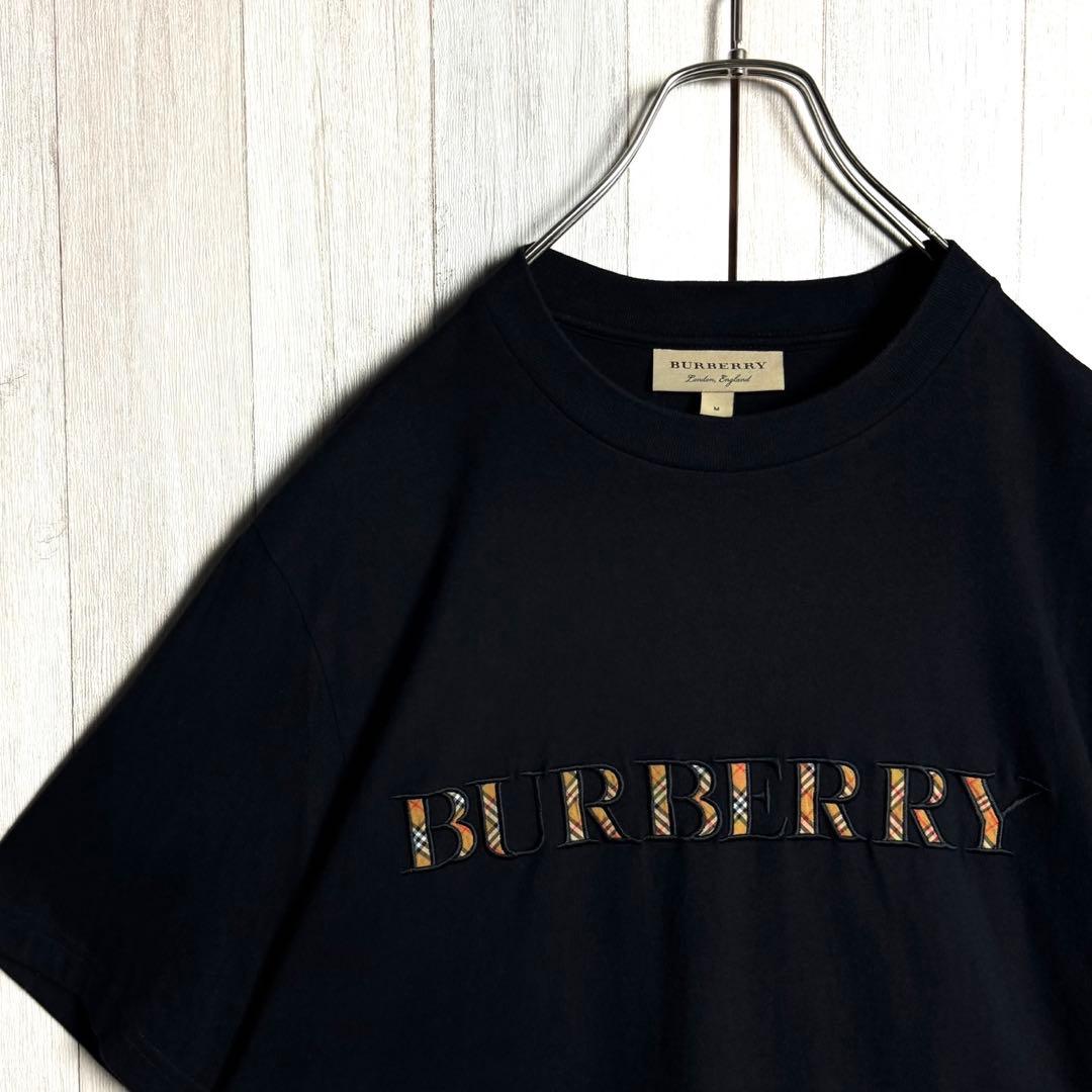 3939【未使用級・極美品】ポルトガル製 バーバリー ノバチェックロゴ Tシャツ