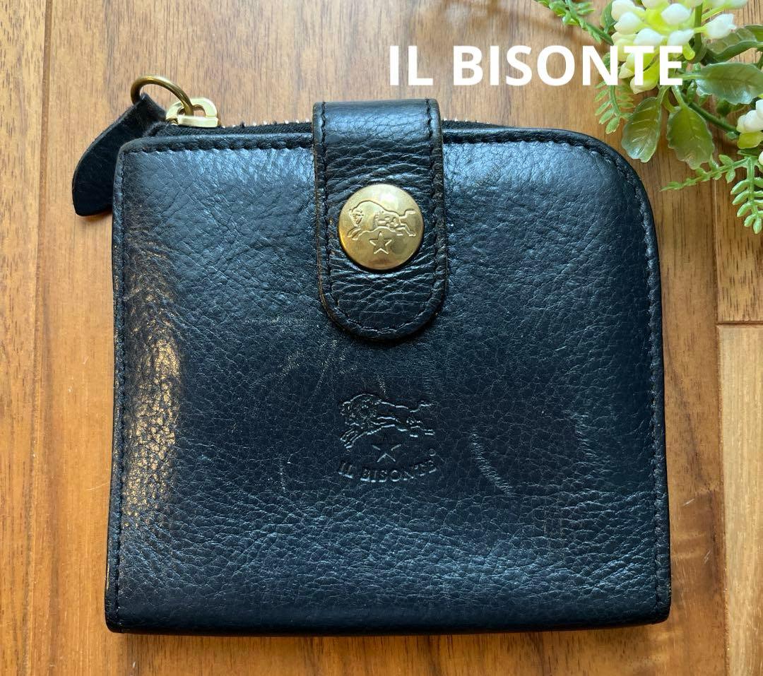IL BISONTE イルビゾンテ　二つ折財布　ブラック