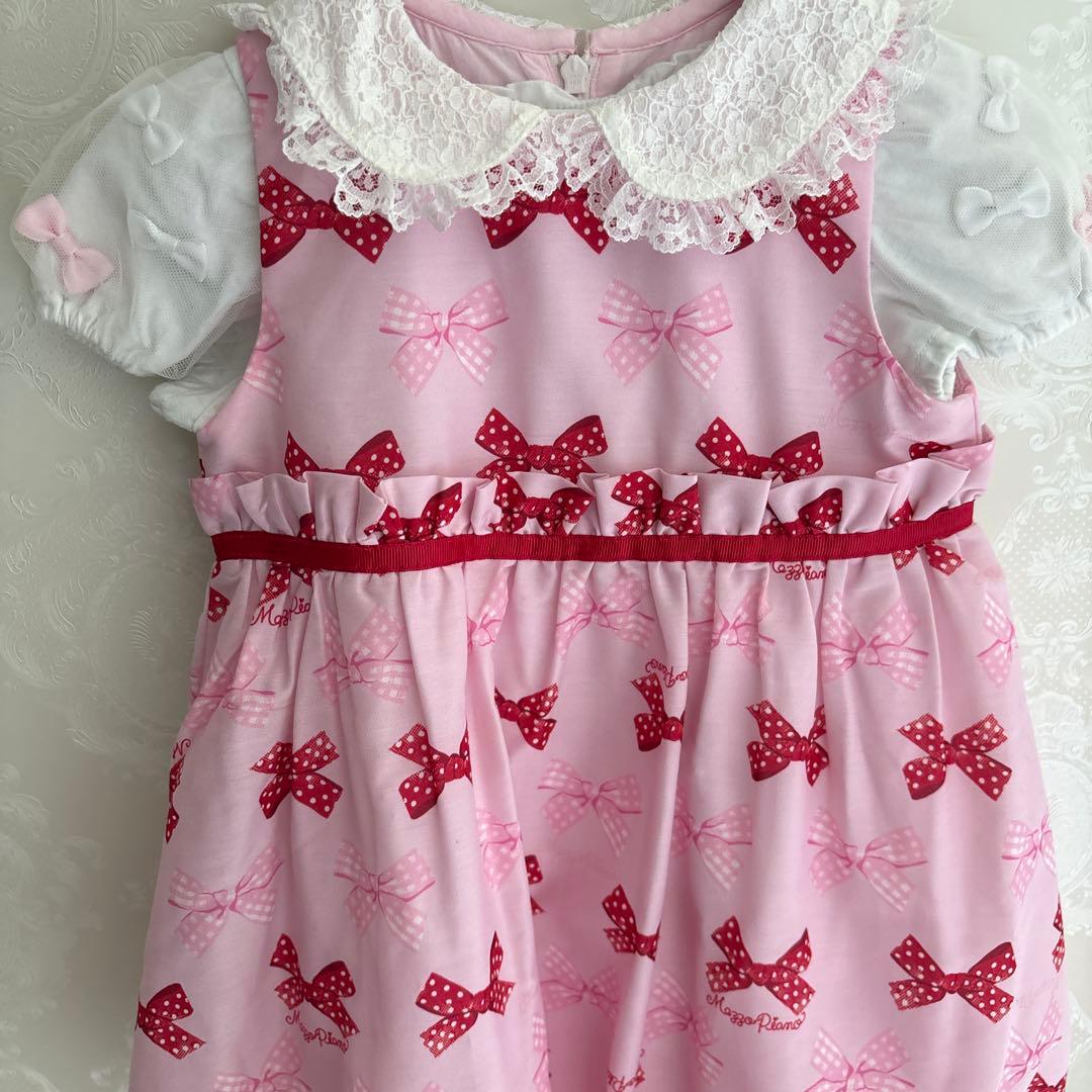 メゾピアノ♡リボンバルーンワンピース♡リボンカットソーセット8090