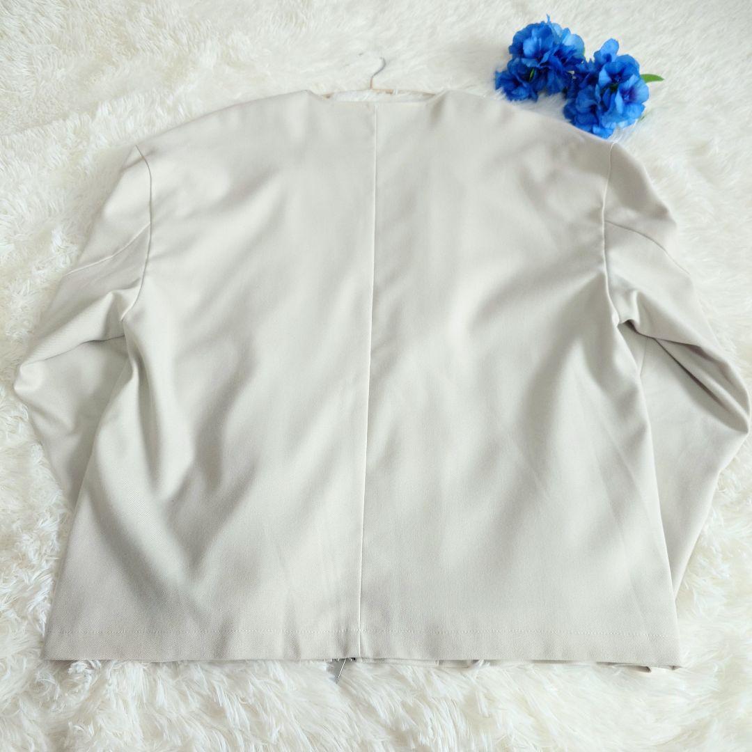 美品✨NO ID. ノーカラーブルゾン 多機能 ダブルジッパー メンズ M相当