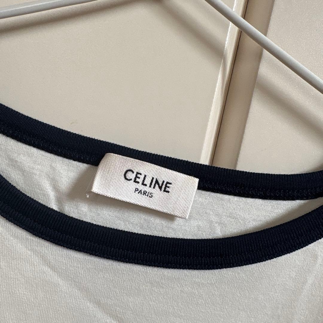 CELINE ロゴ Tシャツ ホワイト 半袖