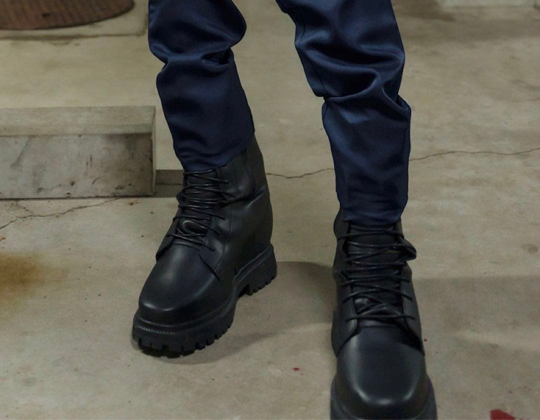 シークレットブーツ 黒 ＋18cm 厚底ブーツ コスプレ用