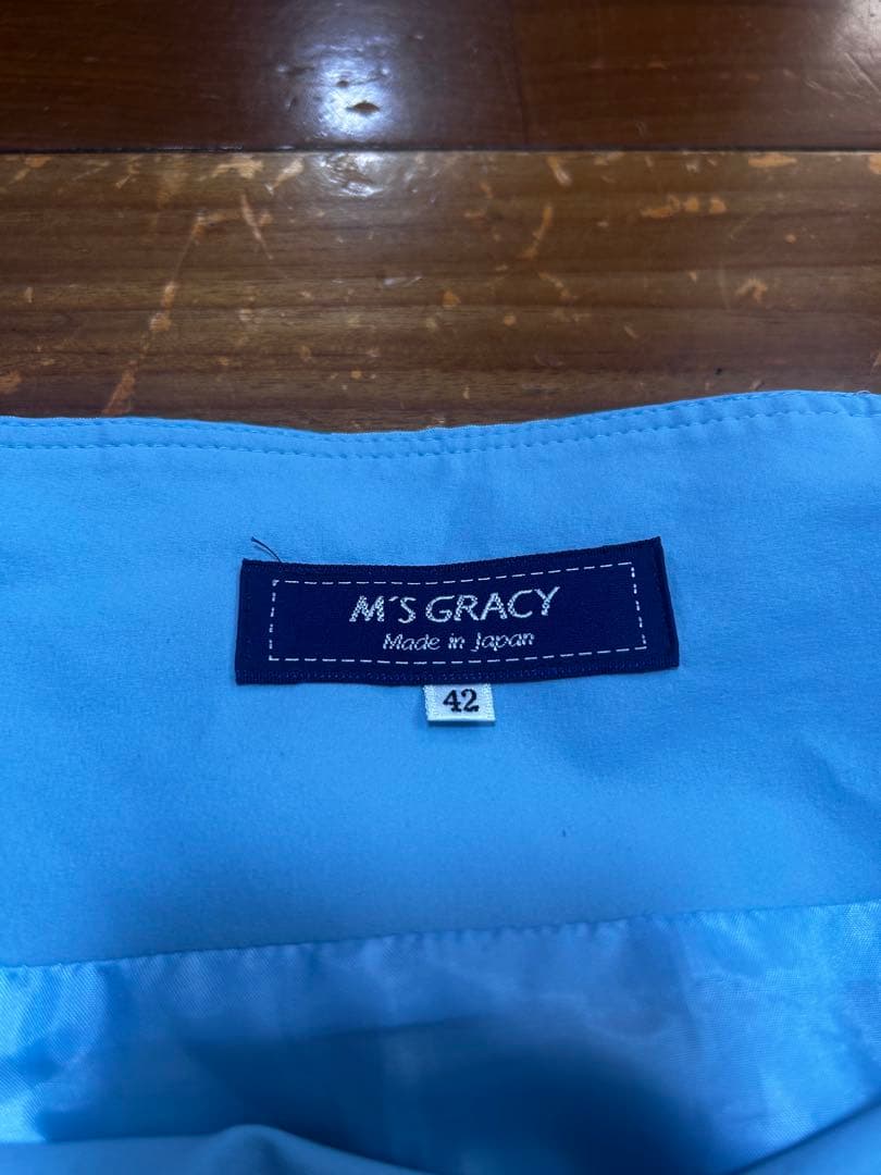 M'S GRACY チェック柄フレアスカート 42サイズ