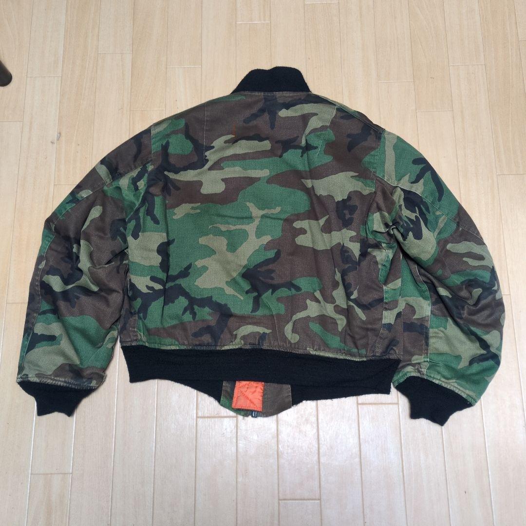 レア 80s ALPHA MA-1 迷彩 ウッドランドカモ USA製