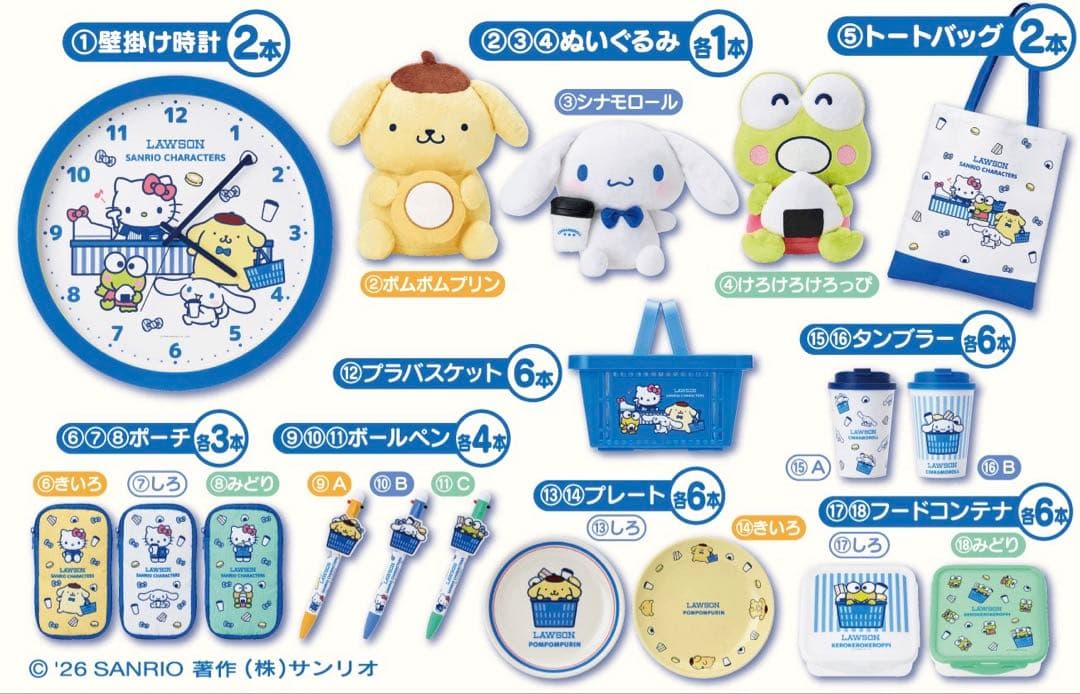 ローソン 50th anniversary サンリオくじ プリンセット