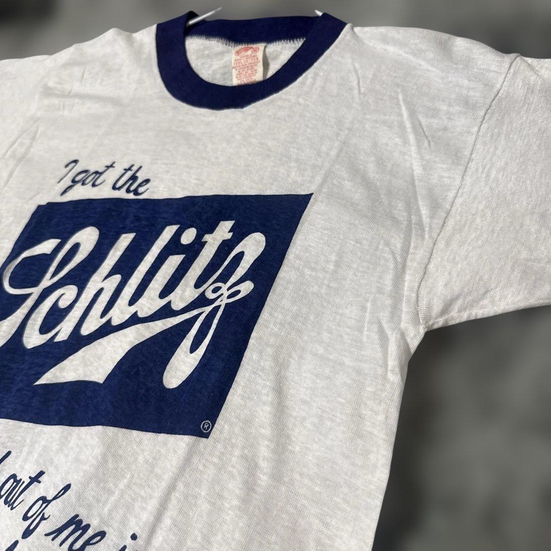 70年代 デッドストック！HANCO schlitz Ｔシャツ 企業ロゴ