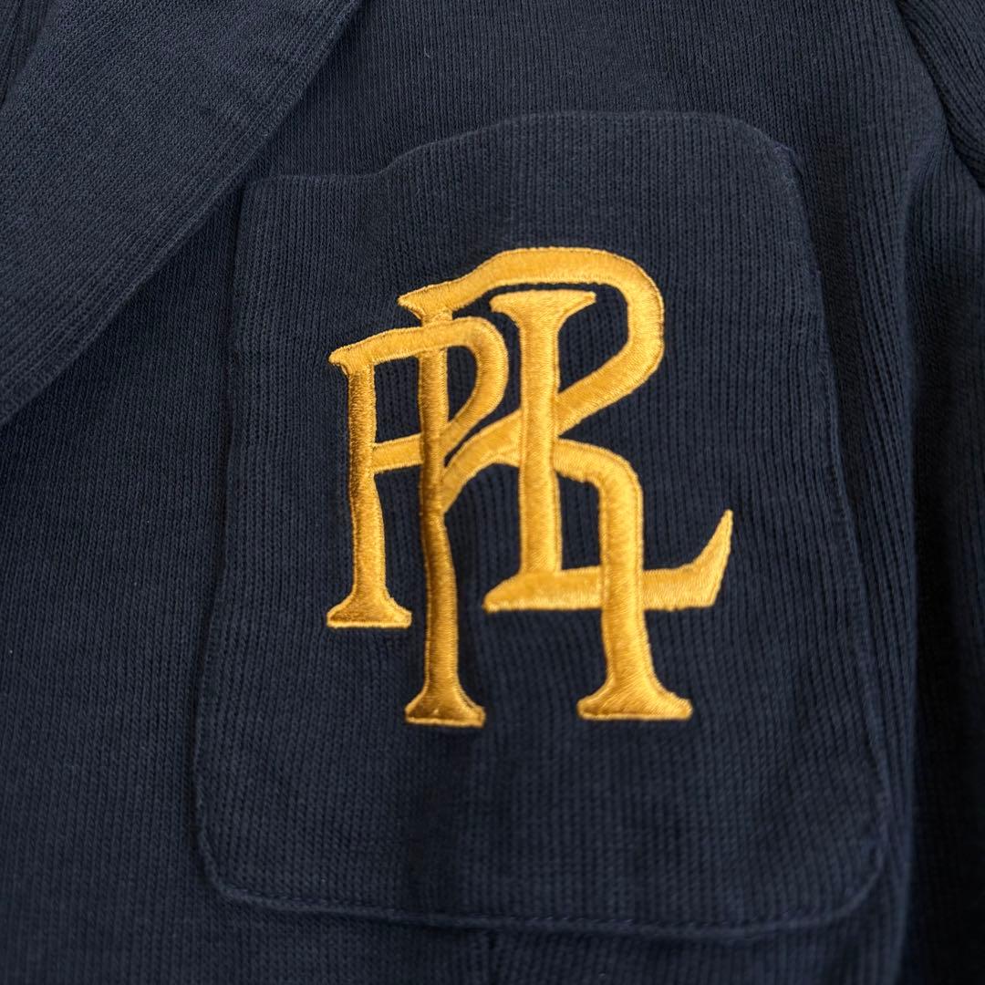 【美品】ポロラルフローレン 金ボタン 紺ブレ 刺繍ロゴ ジャージー素材 8