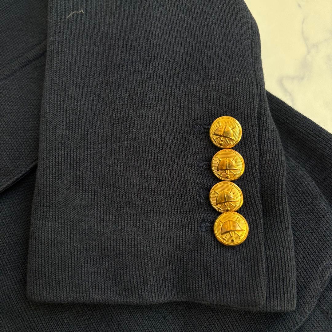 【美品】ポロラルフローレン 金ボタン 紺ブレ 刺繍ロゴ ジャージー素材 8