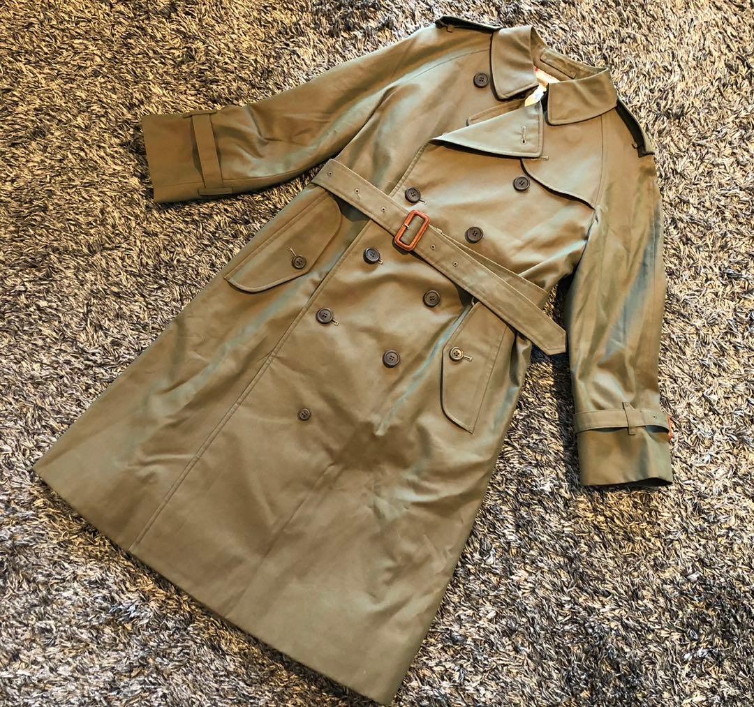 【美品】BURBERRYSバーバリー トレンチコート　オリーブ色 ノバチェック