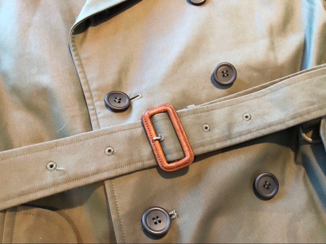 【美品】BURBERRYSバーバリー トレンチコート　オリーブ色 ノバチェック