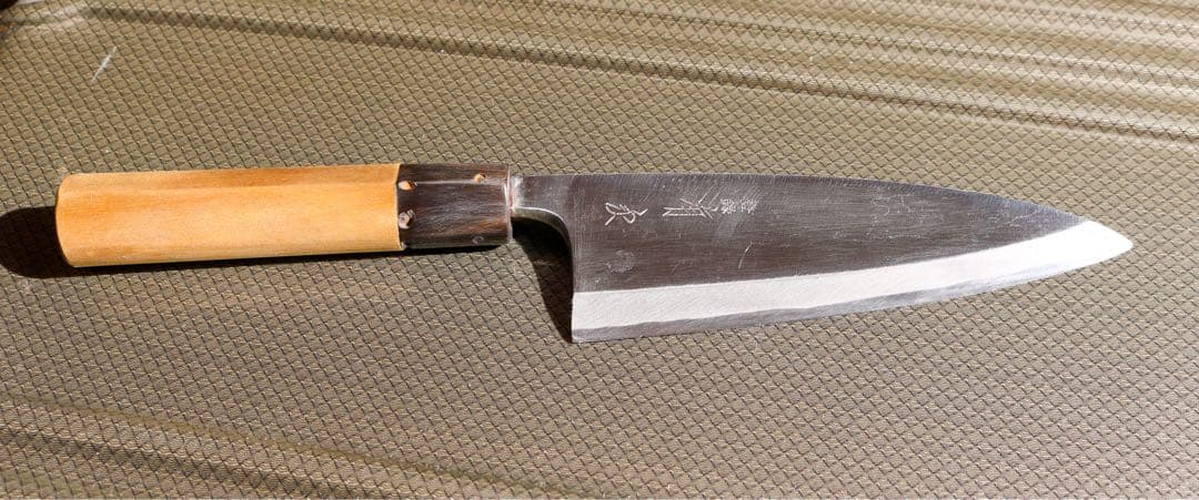 kikyu　有次 出刃包丁 約15,5cm 木柄 水牛口