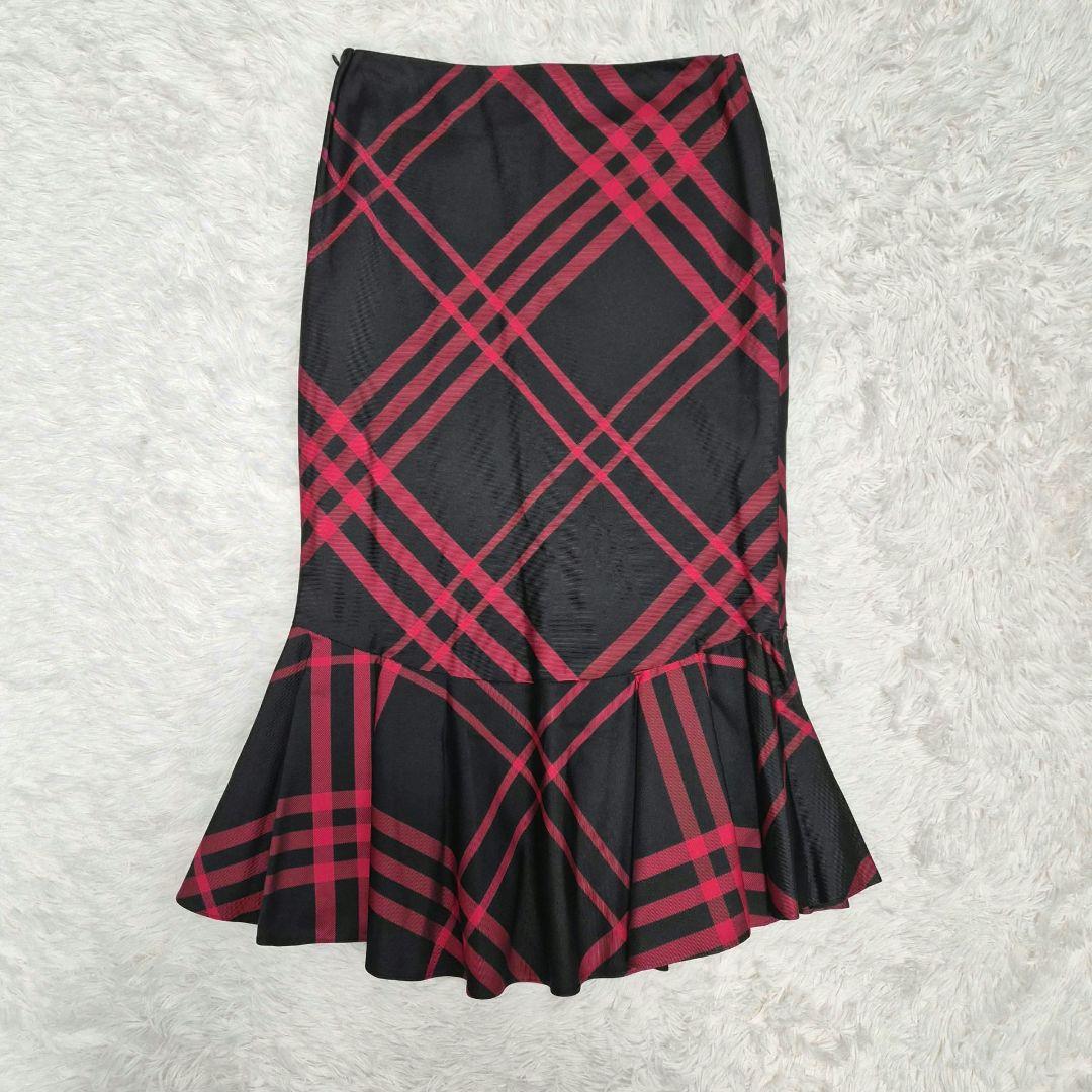 RALPH LAUREN　ラルフローレン　フレアスカート　チェック　シルク100