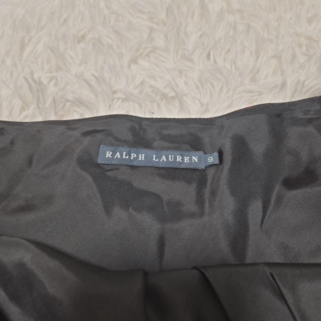 RALPH LAUREN　ラルフローレン　フレアスカート　チェック　シルク100