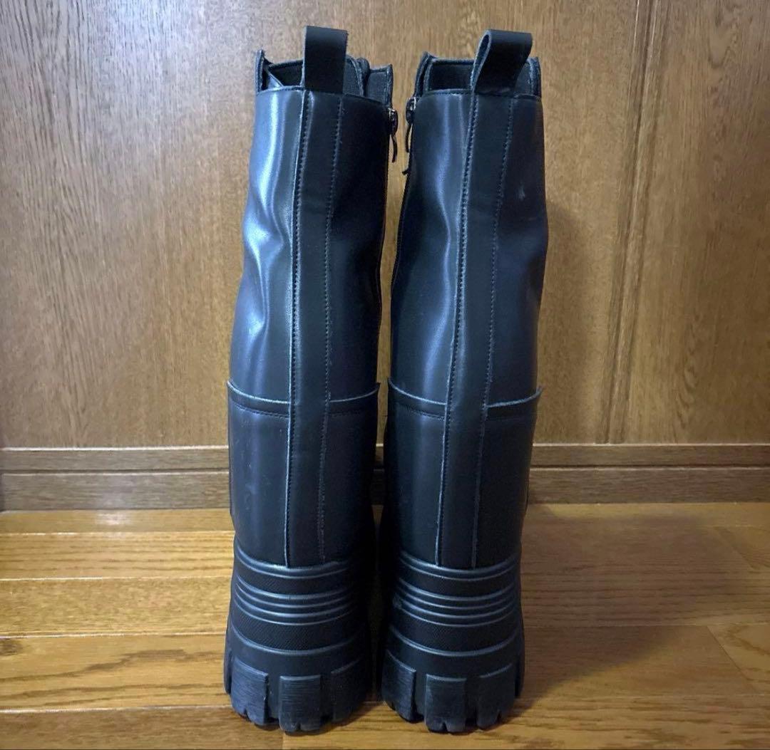 コスプレ 22cm厚底 シークレットブーツ 黒 白