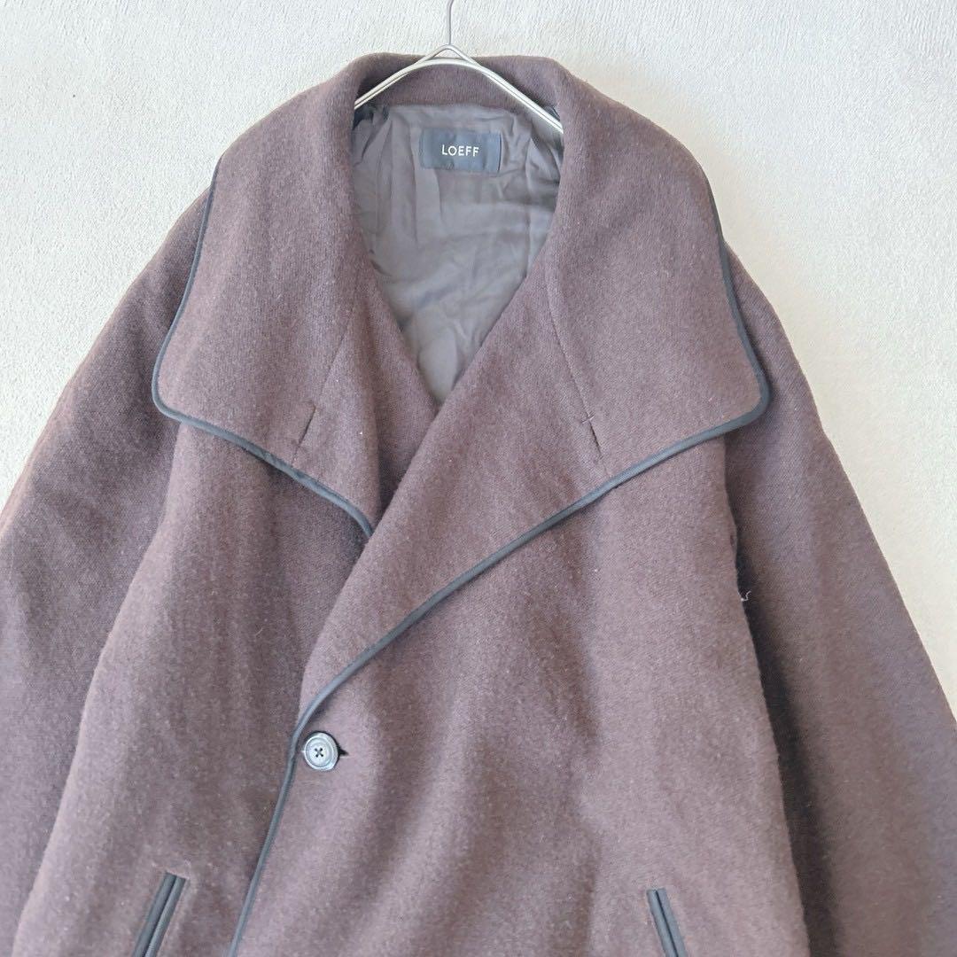 LOEFF ロエフ　ドビーテントガウンコート ブラウン