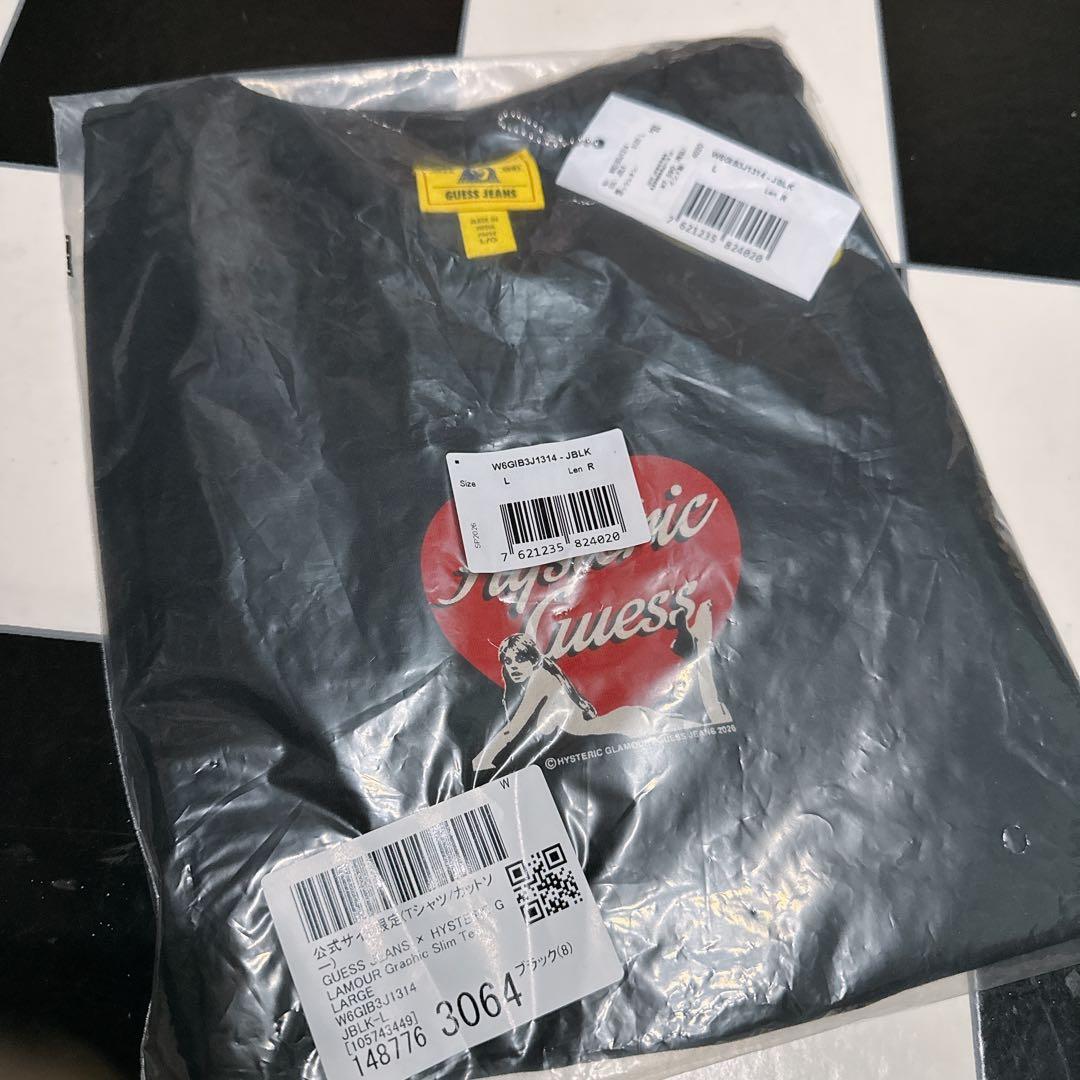 ヒステリックグラマー　ゲス　コラボ　Tシャツ　黒　ロゴ　レディース