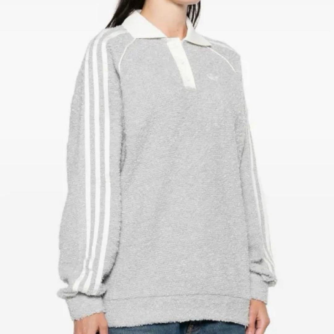 Adidas ブークレ ストライプ 長袖ポロ レディース KS7791 XS