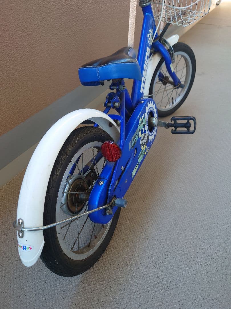 【運賃込み】14インチ　補助輪あり　トミカ 幼児用自転車 青