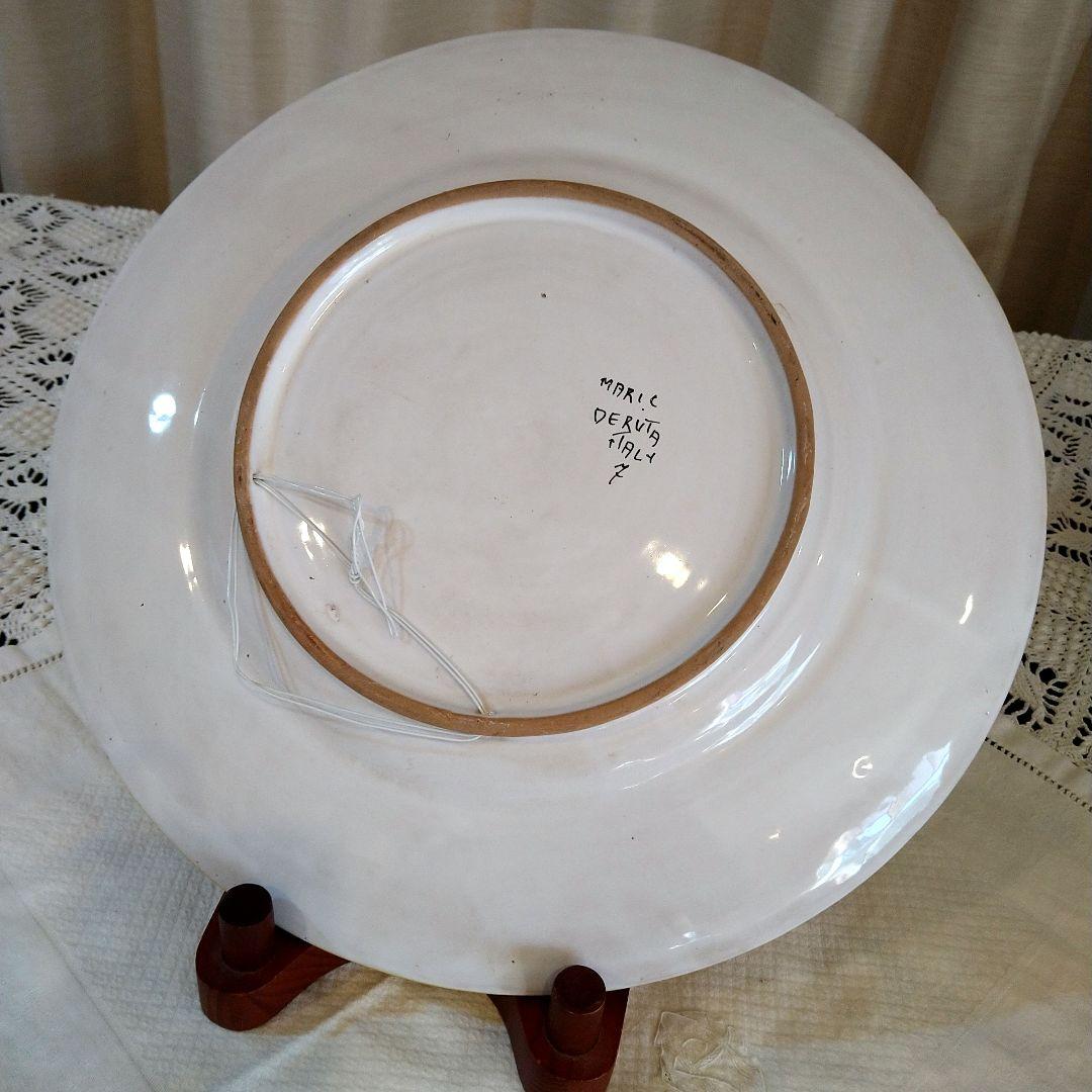 イタリア陶器　デルータ陶器　マヨリカ焼き　絵皿　直径34cm