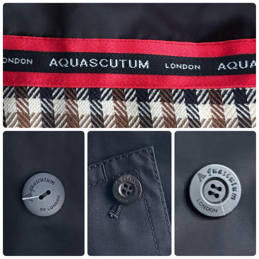 Aquascutum トレンチコート　ライナー　ベルト　ダブル　ブラック　7F