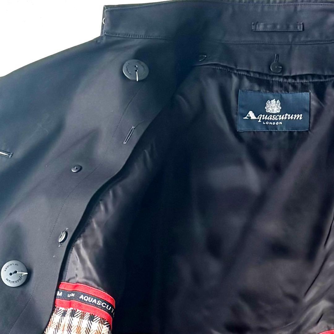 Aquascutum トレンチコート　ライナー　ベルト　ダブル　ブラック　7F