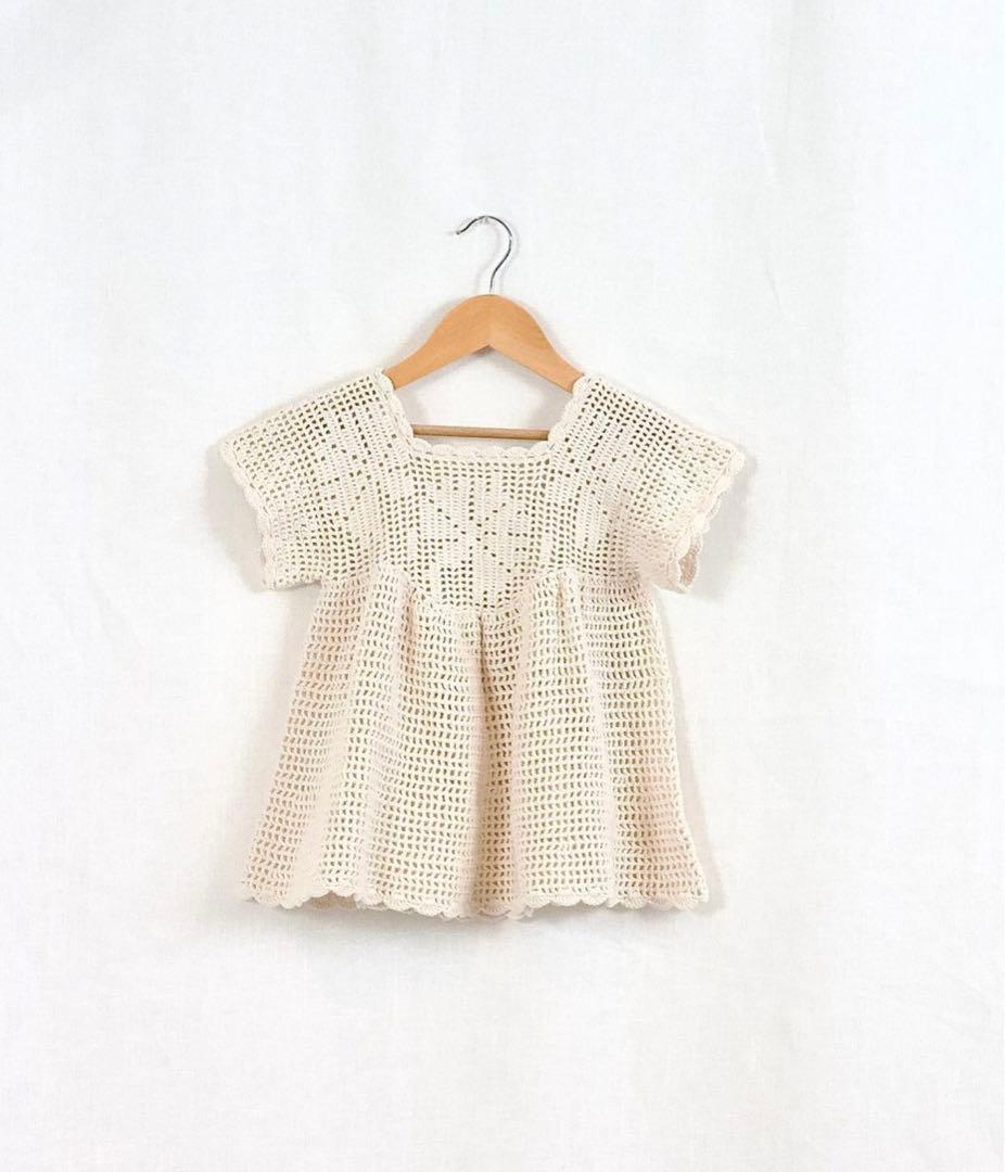 ワンピース iver&isla filet crochet tunic-natural 2y