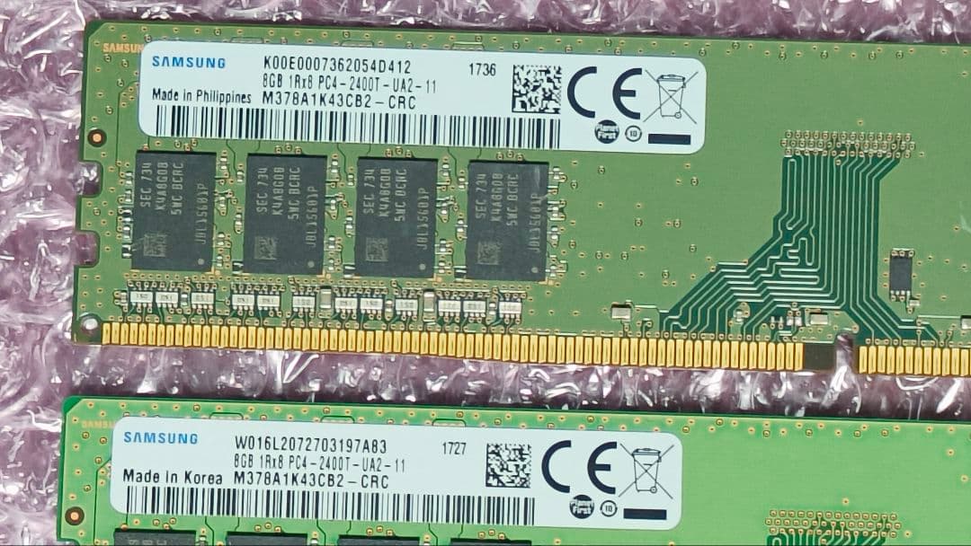 DDR4 8GBx2枚 16GB pc4-2400 動作確認済み ⑲