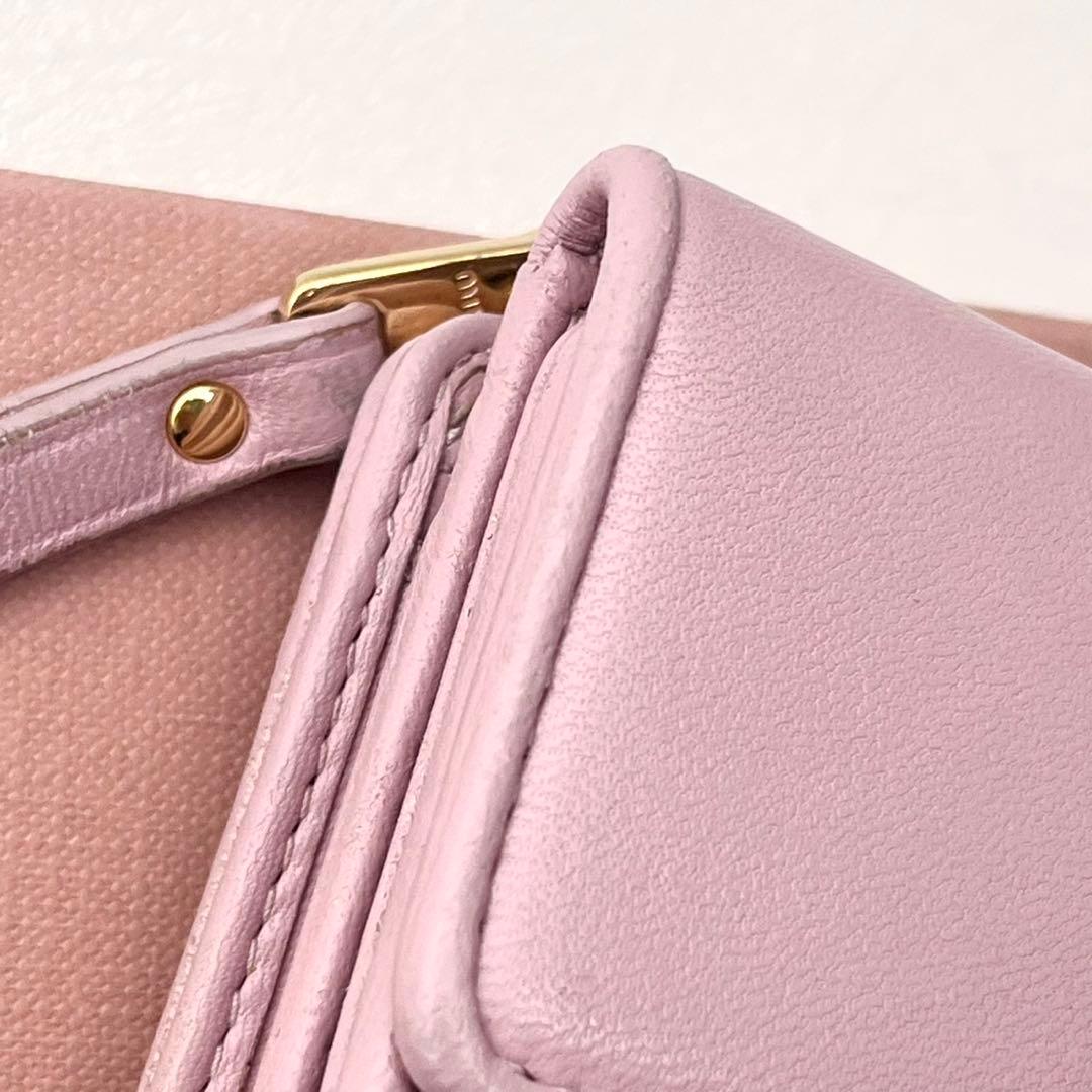 現行 miu miu ミュウミュウ マテラッセ 三つ折り財布 0203-③